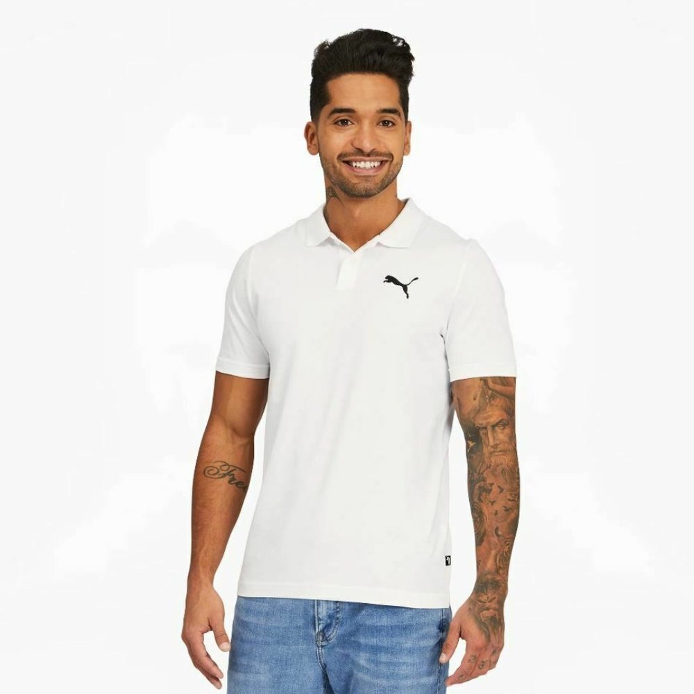 PUMA Golf Road Map Performance Essentials Men's Jersey Polo Shirt White X-Large